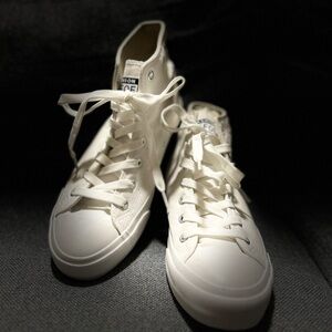 Classic White High-Top Canvas Sneakers